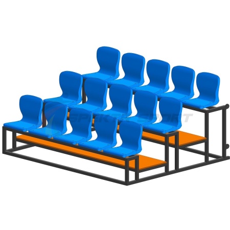 Купить Трибуна мобильная 3 ряда сиденья пластиковые на 15 мест в Выборге 